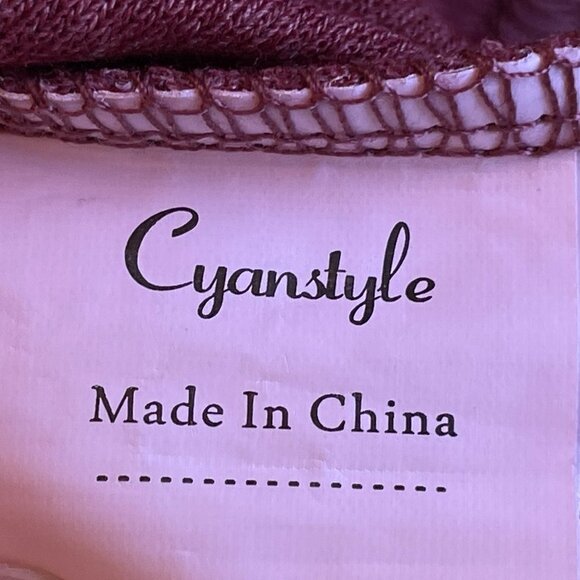 Cyanstyle Shawl Collar Asymmetric Zipper Neckline Raspberry Marled Heather  2XL - Picture 8 of 9